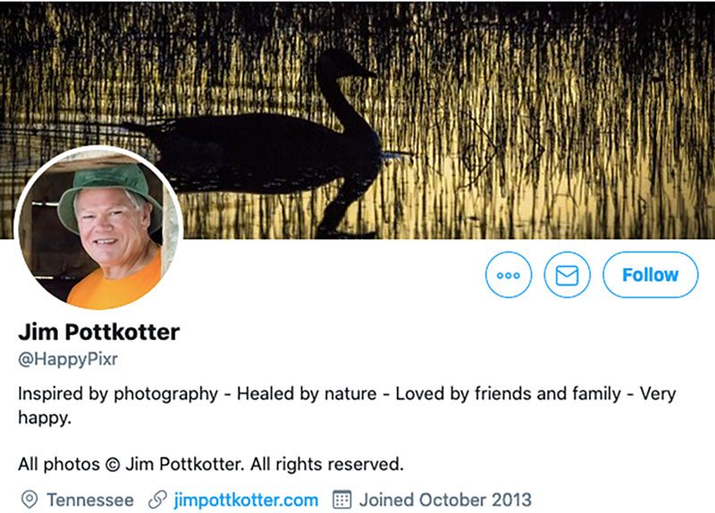 Jim Pottkotter's twitter dashboard