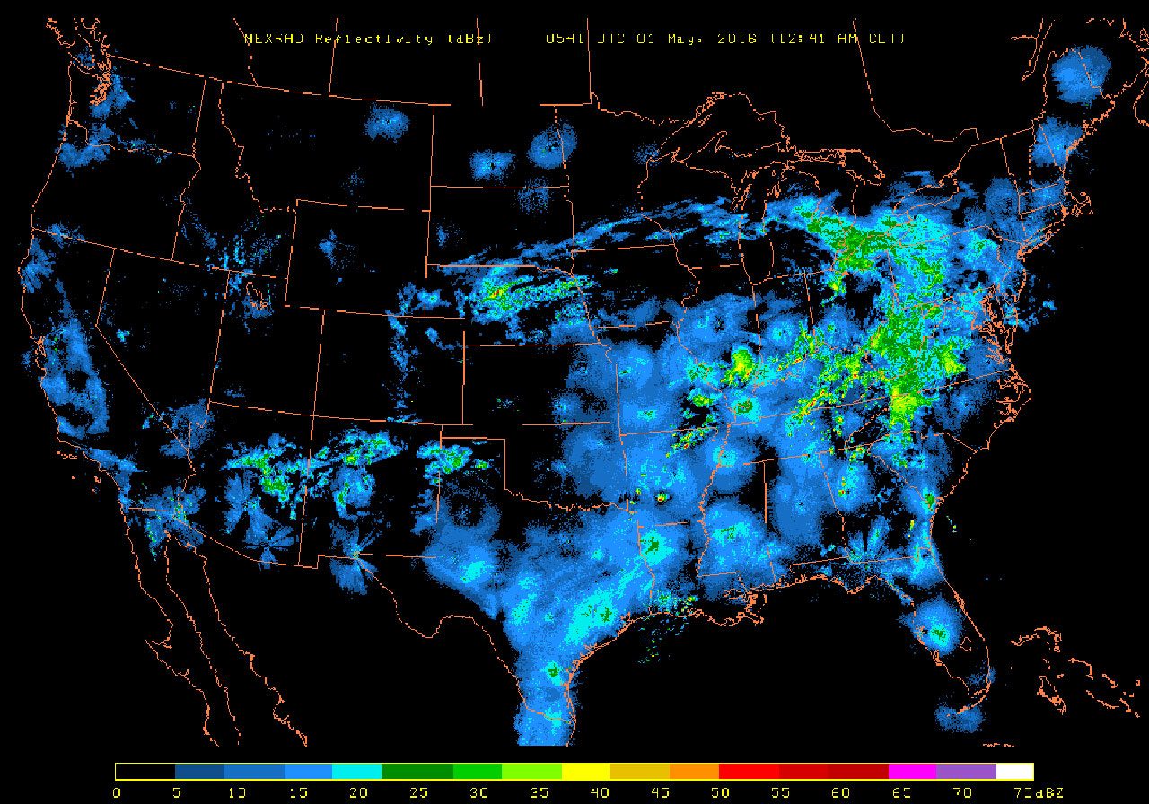 Radar image from Birdcast