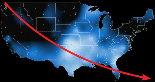 Radar map. Courtesy of Birdcast.