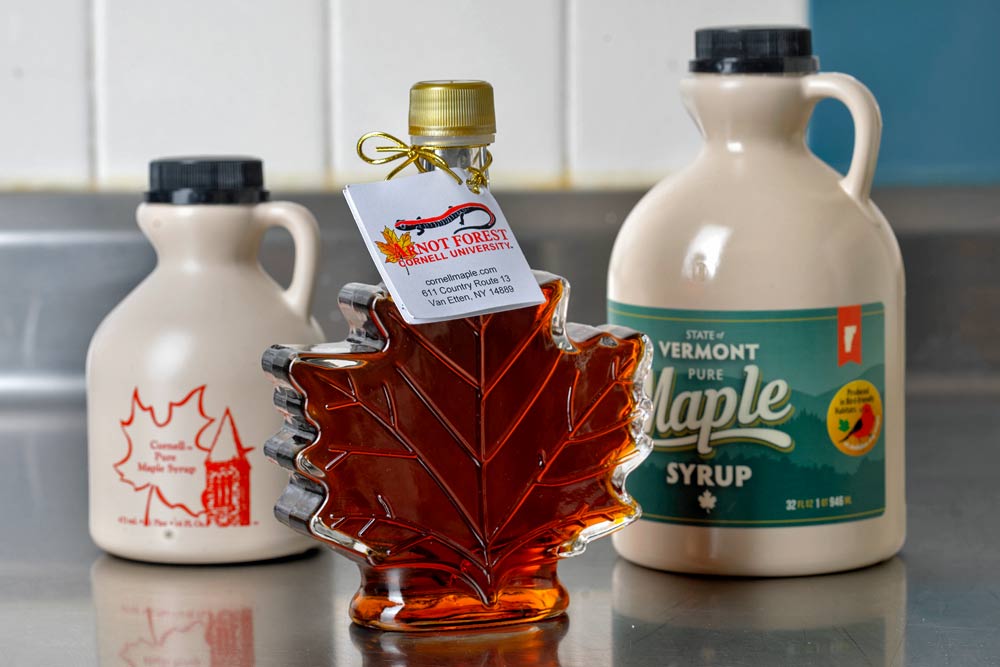 Bird Friendly maple syrup. Photography by Jason Koski/Cornell Brand Communications.