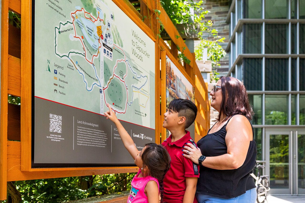 Trail map of the Sapsucker Woods