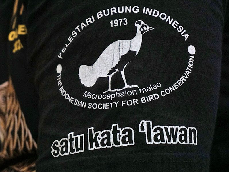 Logo on a Tshirt for the Indonesian Society for Bird Conservation.